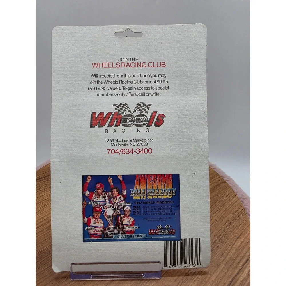 1992 Wheels Racing Bill Elliott Silver Edition Hologram Card Nascar New